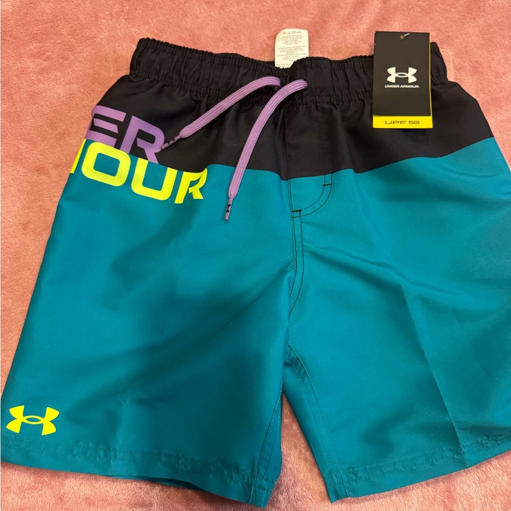Under Armour Teal and Black Swim Shorts